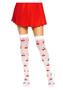 Leg Avenue Spandex Sheer Polka Dot Cherry Thigh Highs - O/s - White/red